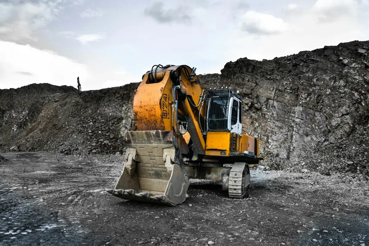 Heavy equipment on a work site